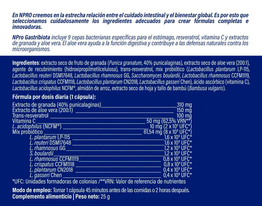 Gastribiota 30caps - NPro