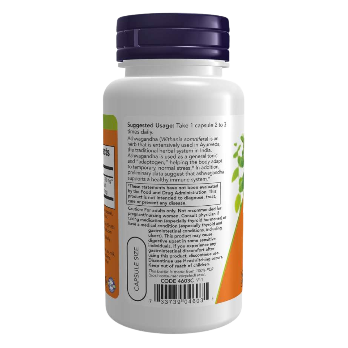 Ashwagandha 450mg 90vcap - Now Foods