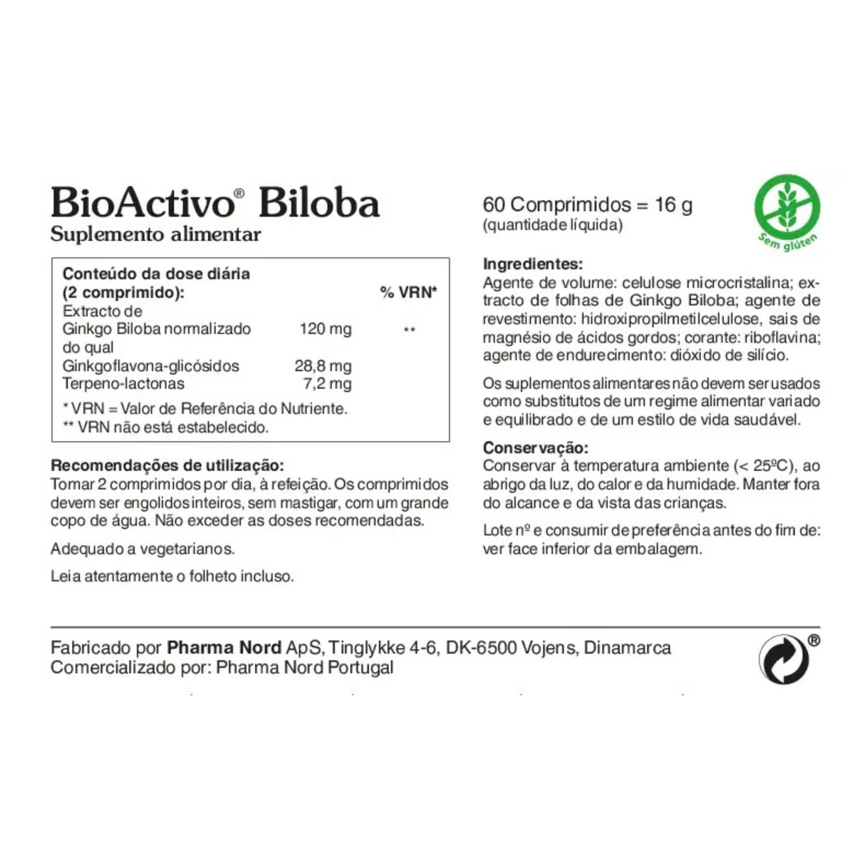 BioActivo Biloba 60mg 60comp - Pharma Nord