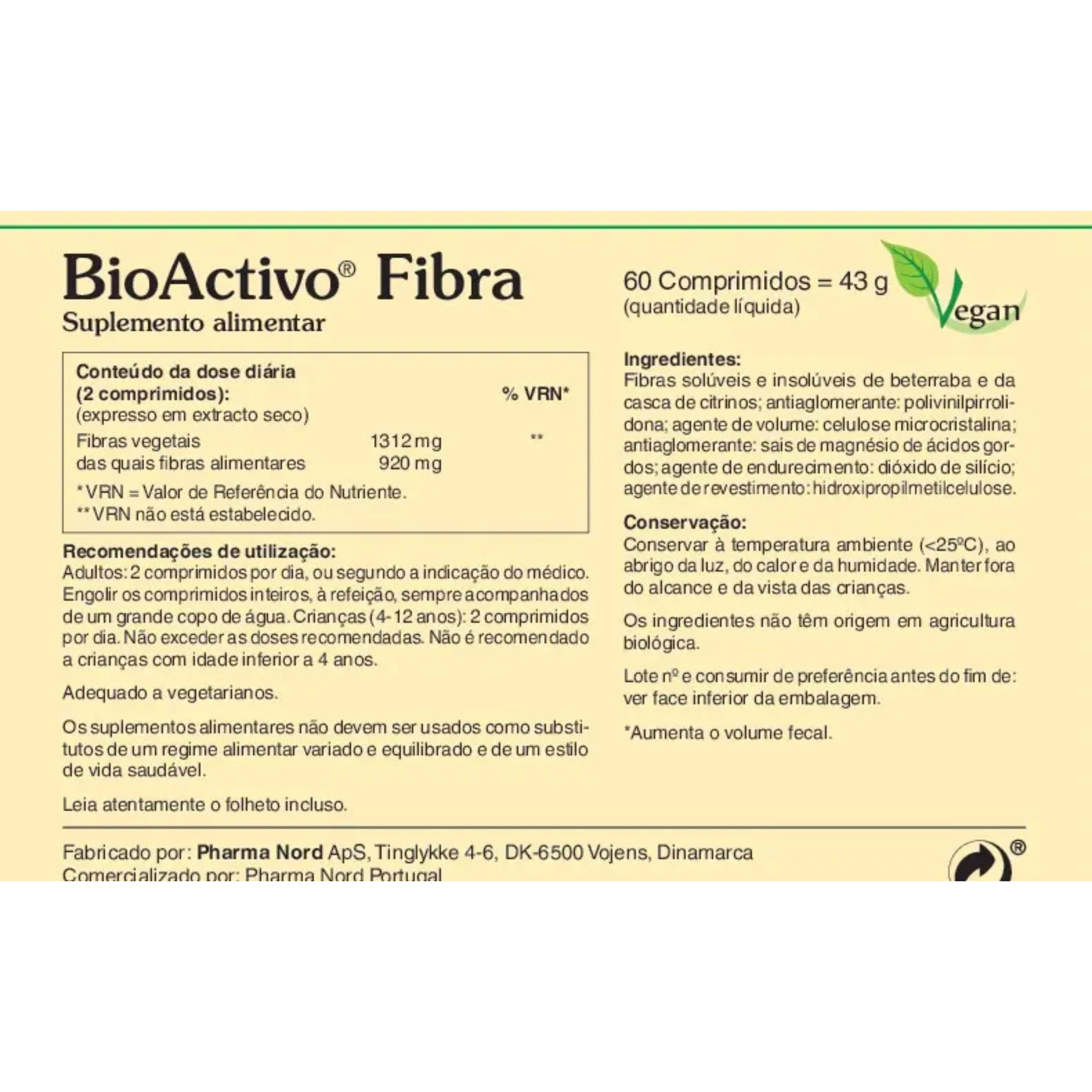 BioActivo Fibra 60comp - Pharma Nord