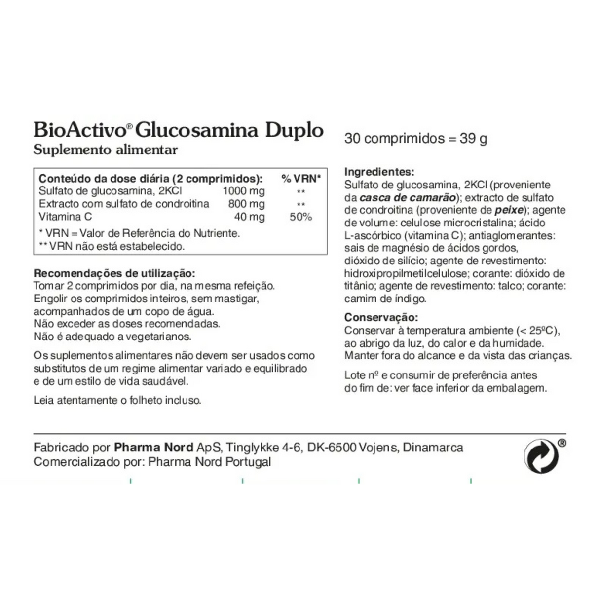 BioActivo Glucosamina Duplo 60comp - Pharma Nord