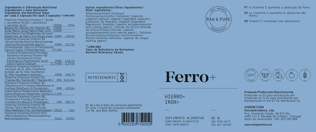 Ferro+ 60caps - Ecogenetics