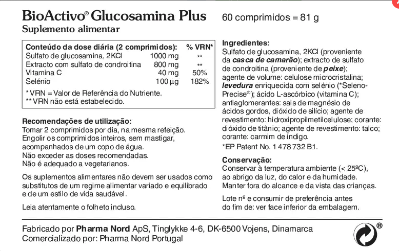 BioActivo Glucosamina Plus 60cap - Pharma Nord
