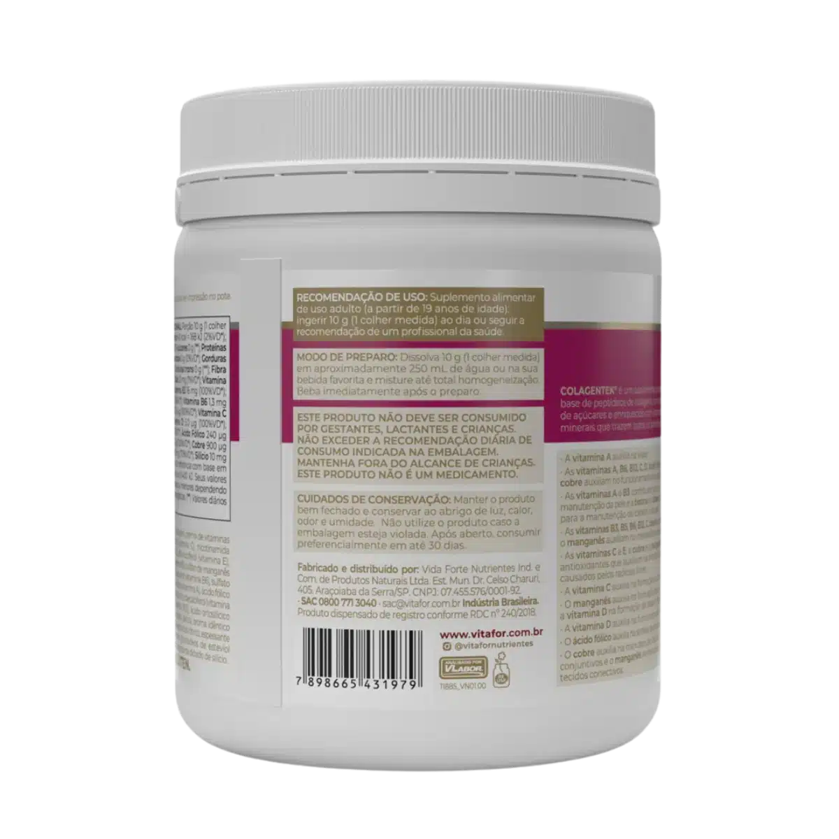 Colagentek-300g-Ananás-Vitafor-2