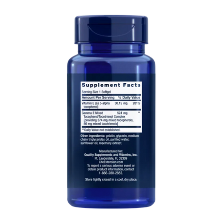 Gamma E Mixed Tocopherols & Tocotrienols 60sft - Life Extension