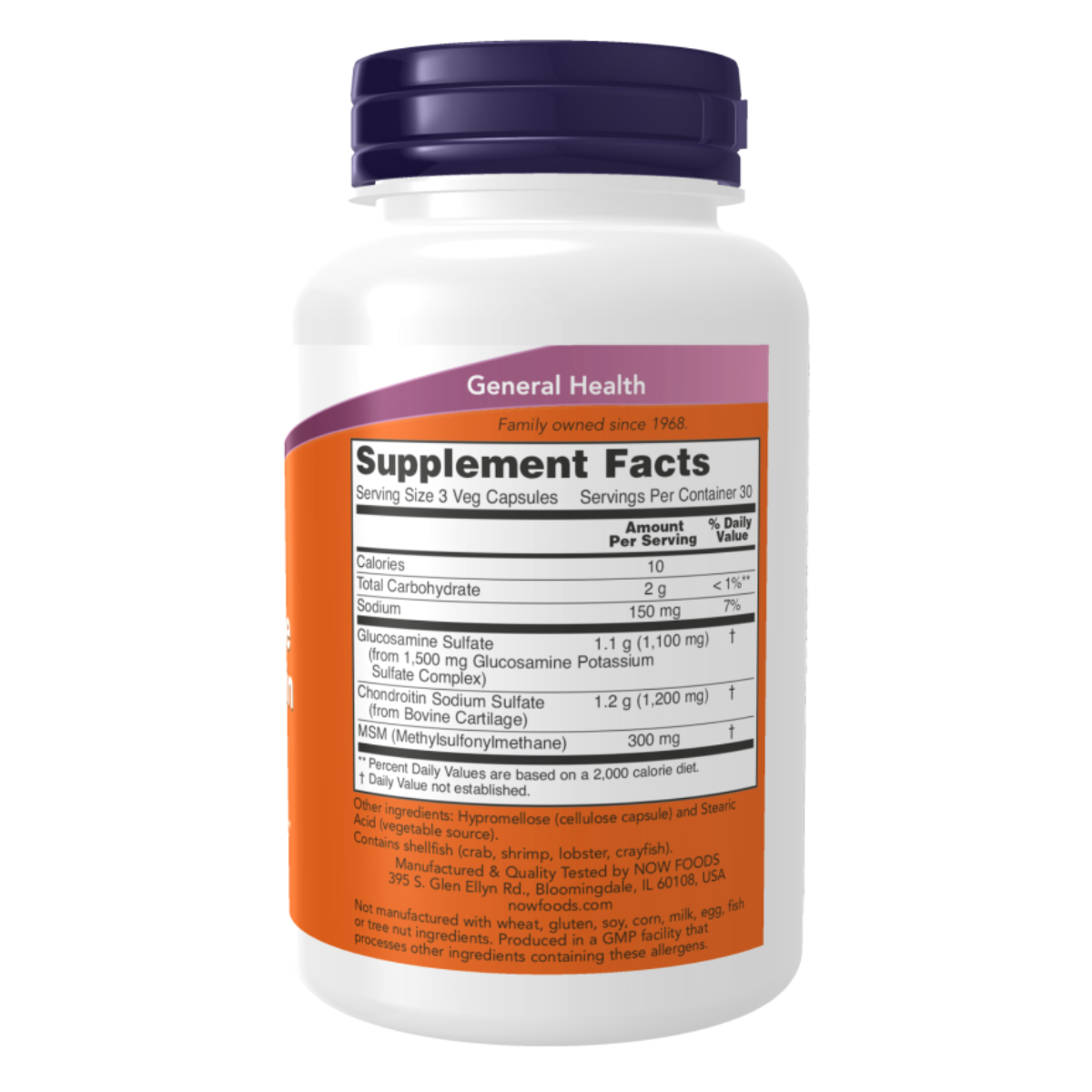 Glucosamine Chondroitin with MSM 180cap - Now Foods
