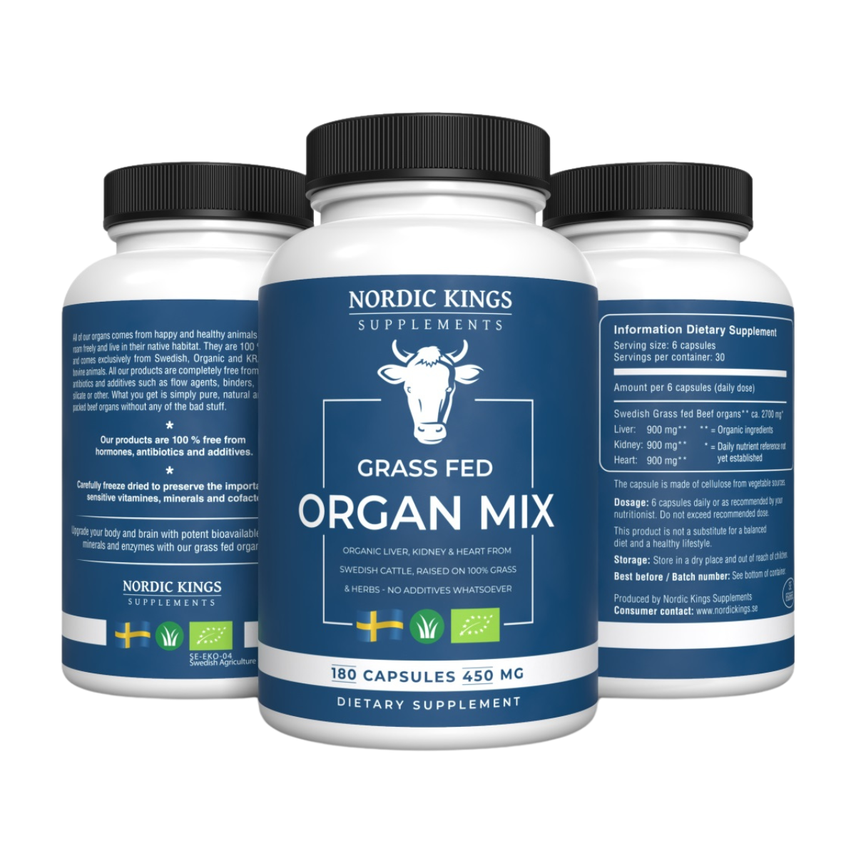 Organ Mix Bio Grass Fed 180cap - Nordic Kings