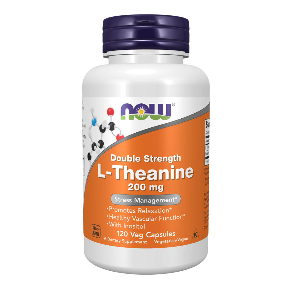 L-Theanine Double Strength 200mg 120vcap - Now Foods