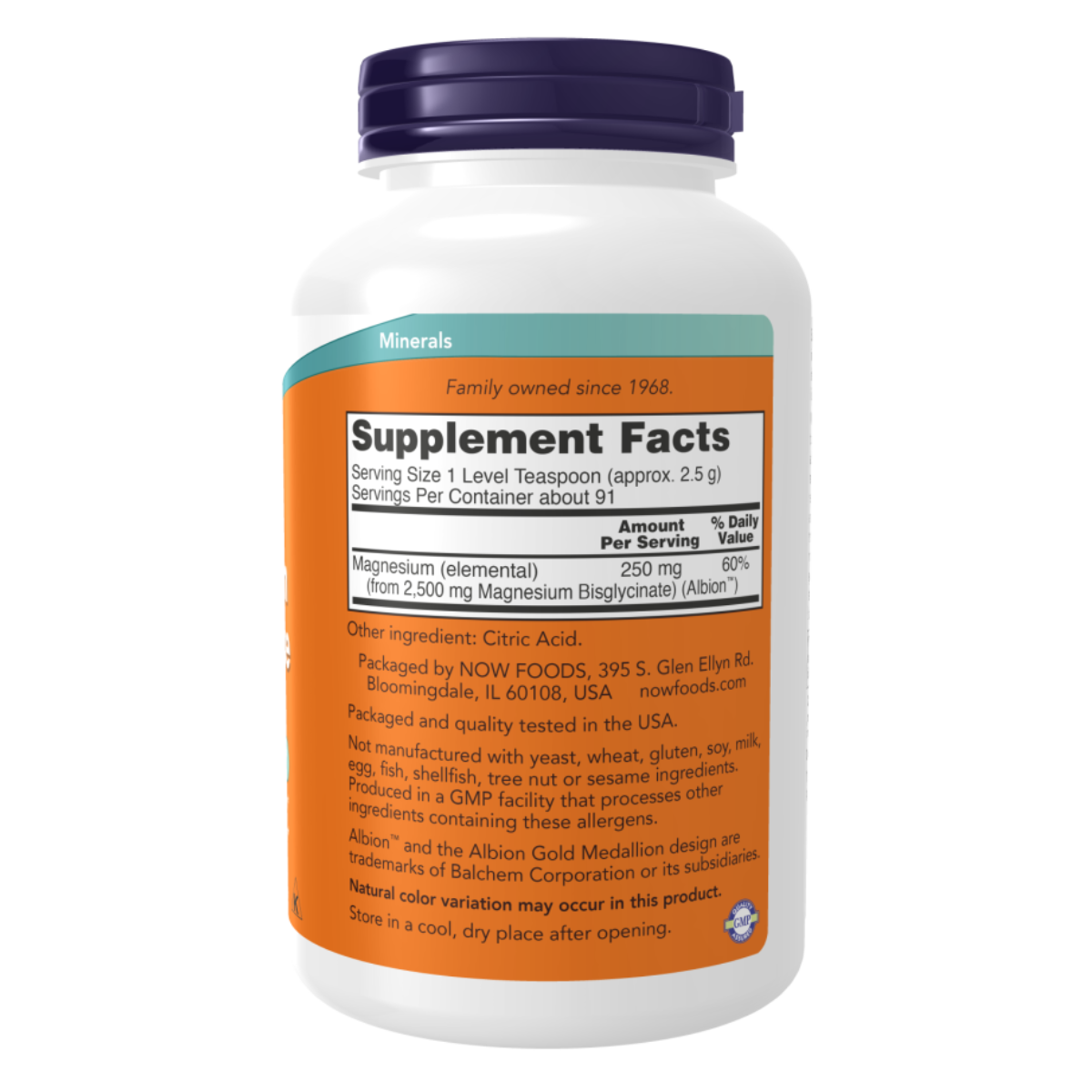 Magnesium Bisglycinate Powder 227g - Now Foods