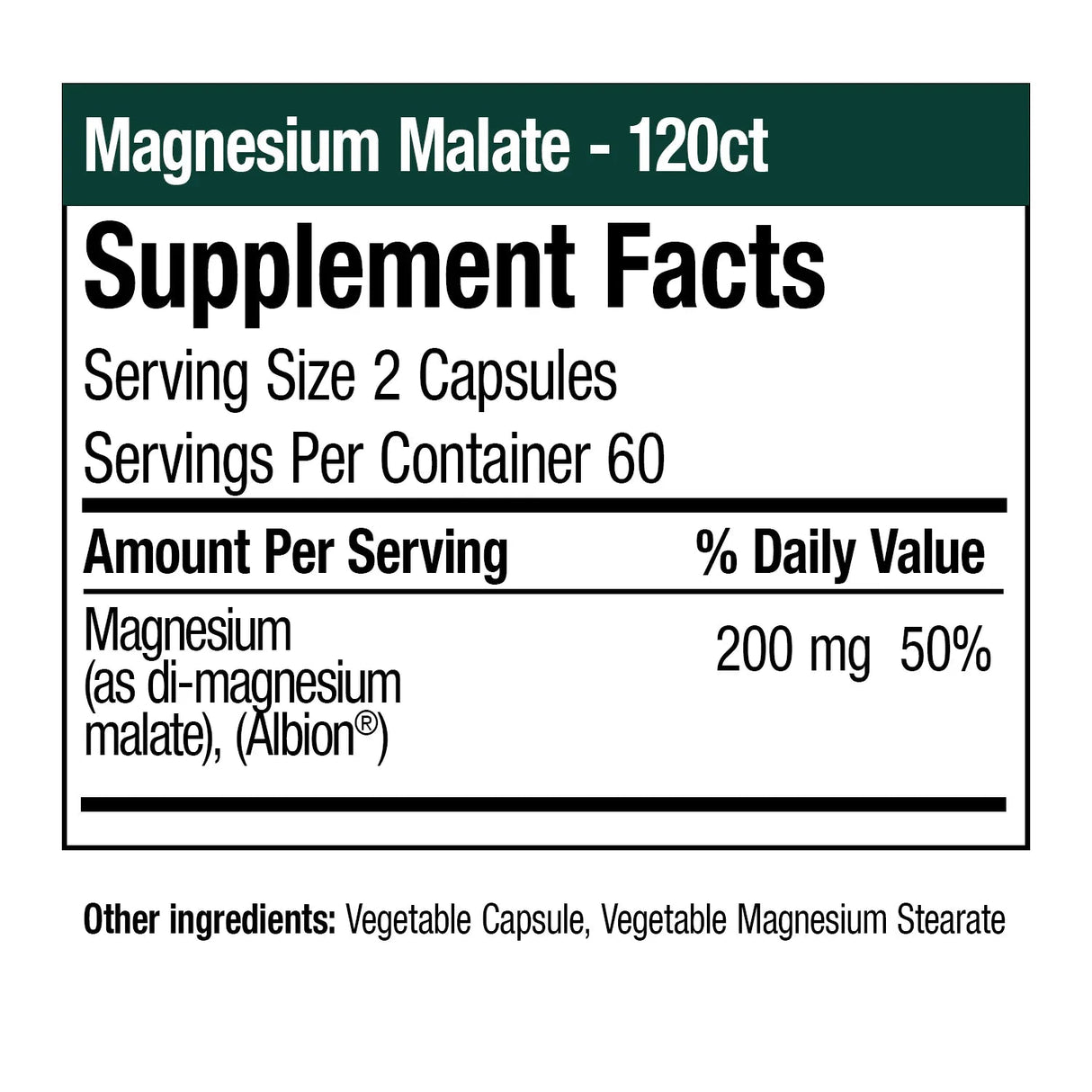 Magnesium Malate 120vcap - NutraMedix