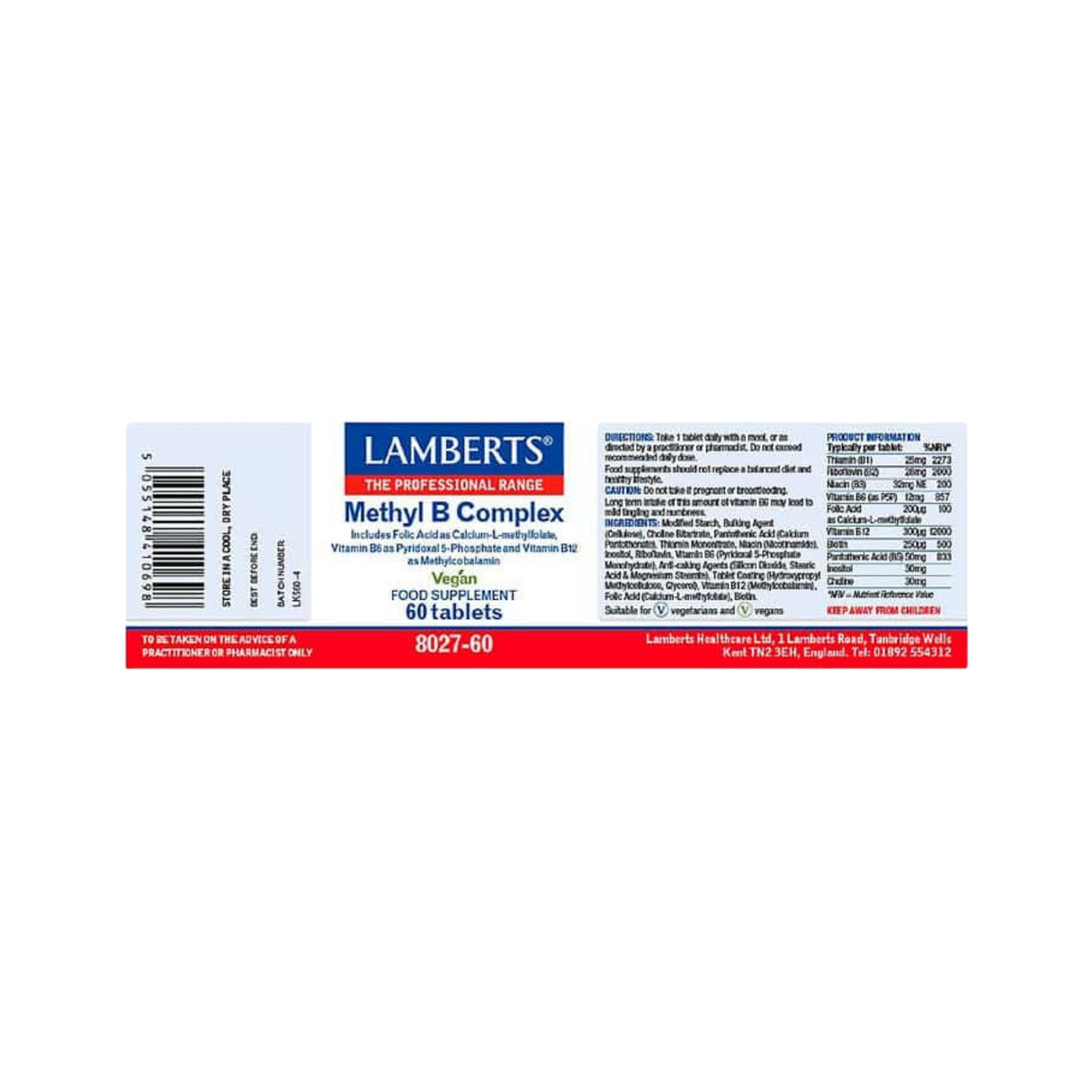 Methyl B Complex 60comp - Lamberts