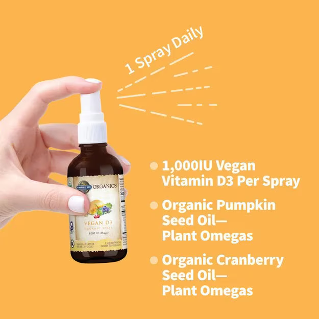 Organics Vegan D3 Organic Spray 1000IU 58ml - Garden of Life