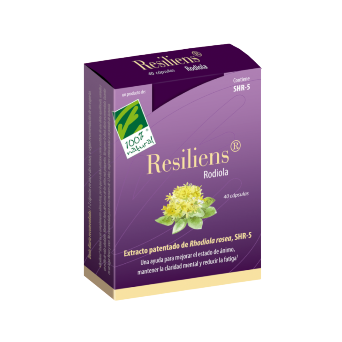 Resiliens Rodiola 40cap - Cien por Cien Natural