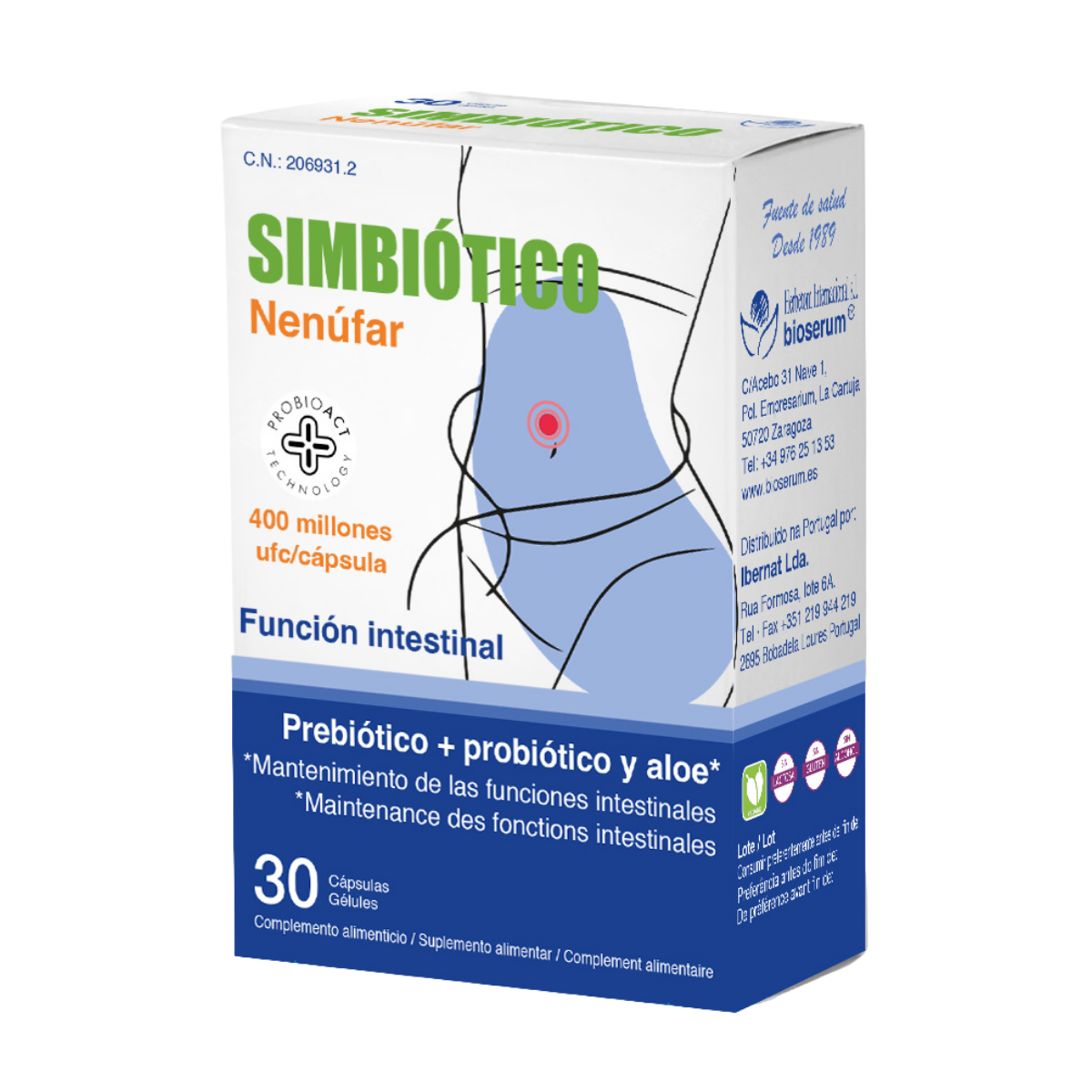 Simbiótico Nenúfar 30cap - Bioserum