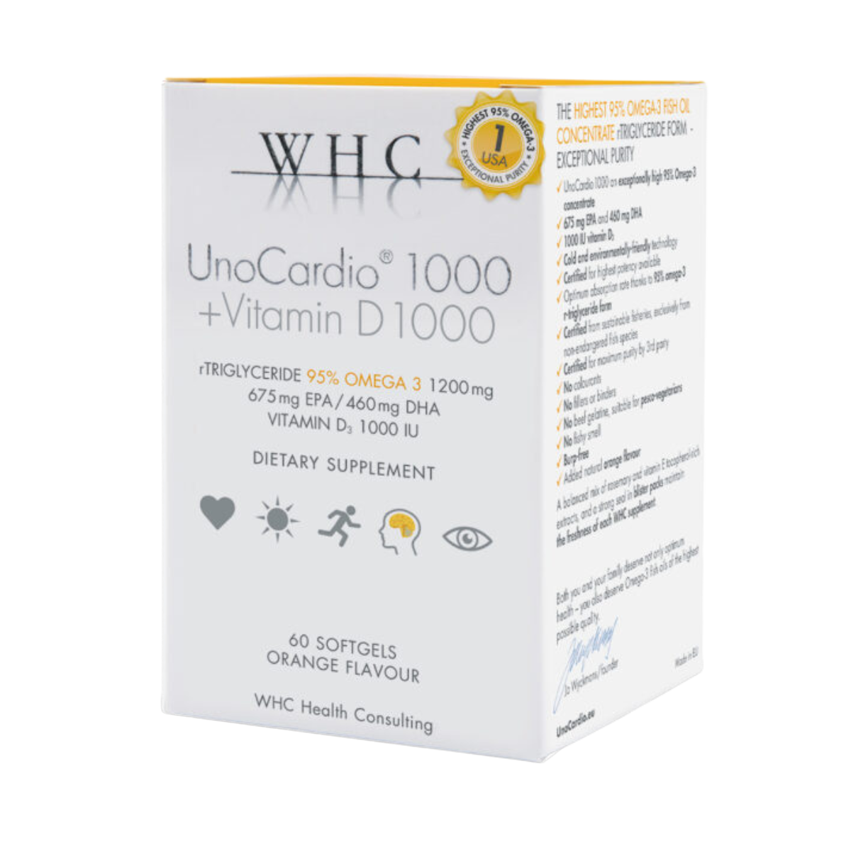 UnoCardio 1000 +Vitamin D 1000 60cap - WHC