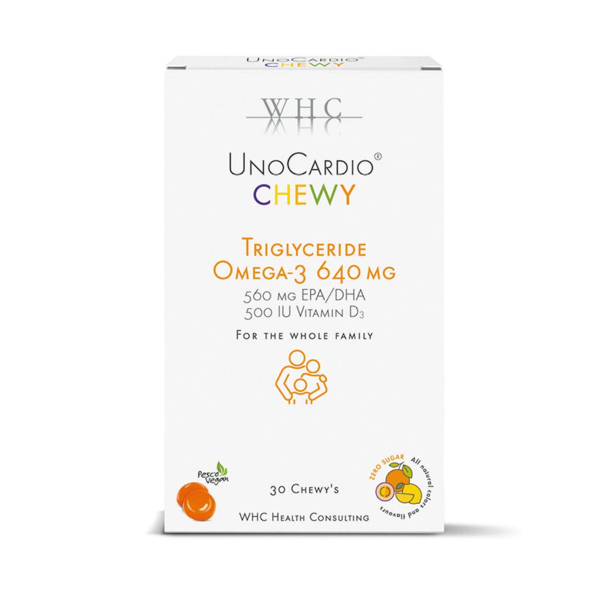 UnoCardio Chewy – 640mg Ómega 3 + Vit D3 - WHC