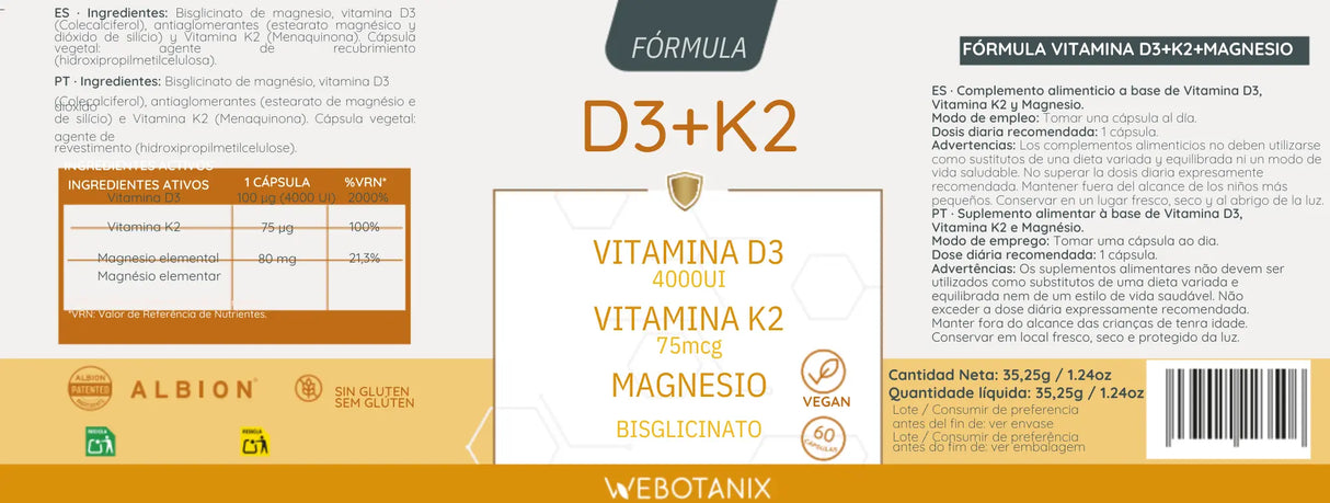 Vitamina D3+K2 60cap - Webotanix