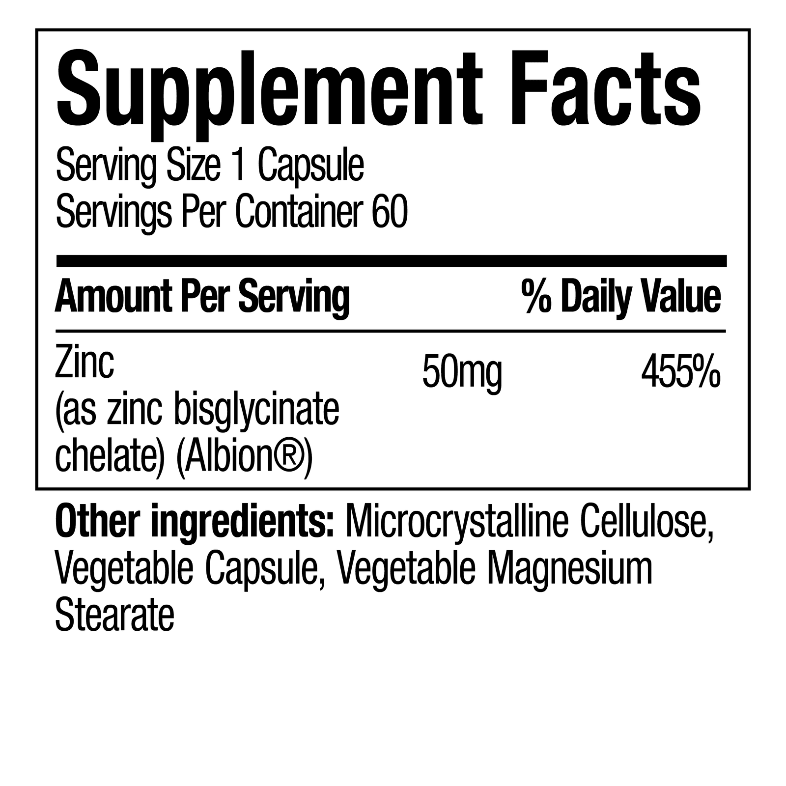 Zinc 50mg 60vcap - Nutramedix