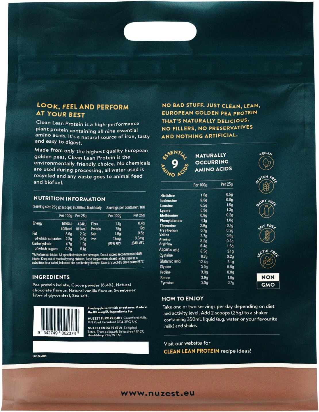 Clean Lean Protein 2,5kg Chocolate- Nuzest