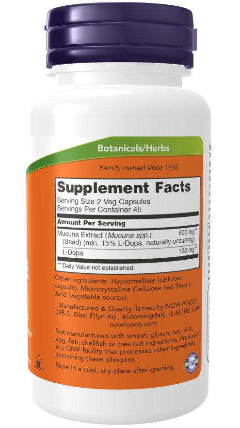 Dopa Mucuna 90vcap - Now Foods