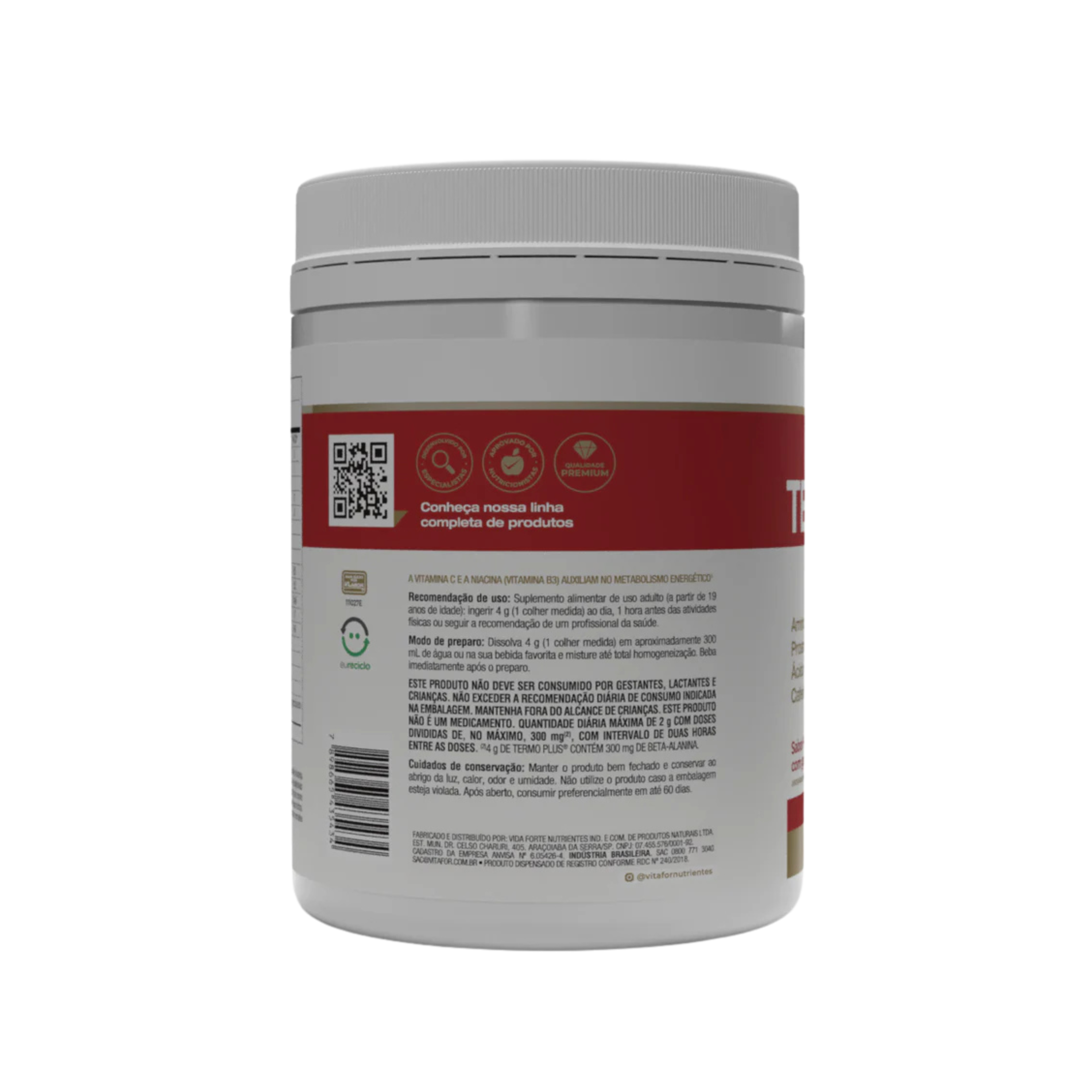 Termo Plus Frutos Vermelhos com Gengibre e Chá Verde 240g  - Vitafor