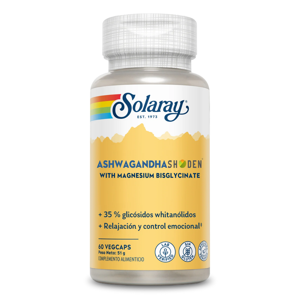 Ashwagandha Shoden & Magnesium Bisglycinate 60vcap - Solaray