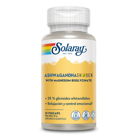 Ashwagandha Shoden & Magnesium Bisglycinate 60vcap - Solaray
