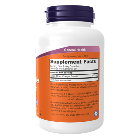 Apple Cider Vinegar 450mg 180cap - Now
