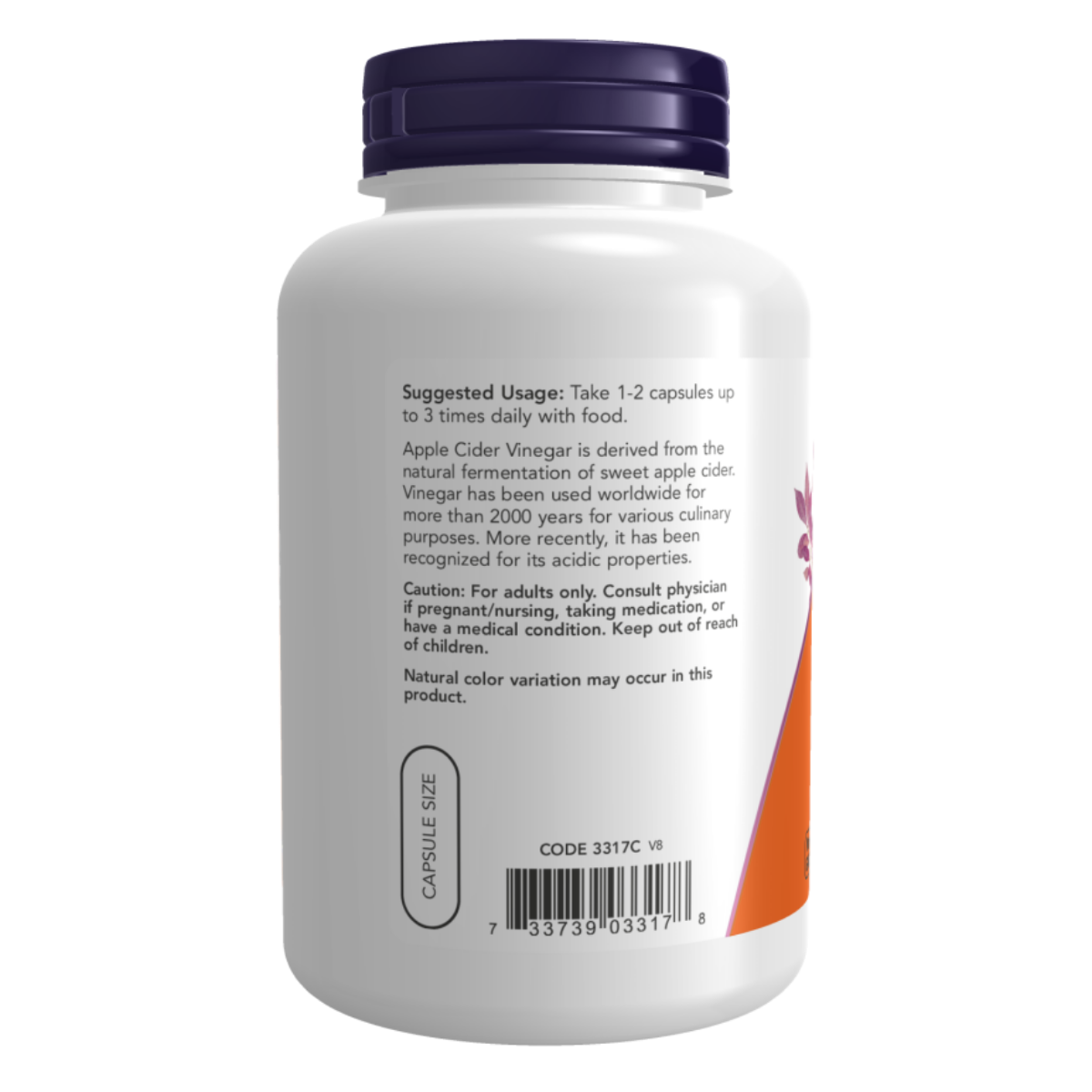 Apple Cider Vinegar 450mg 180cap - Now