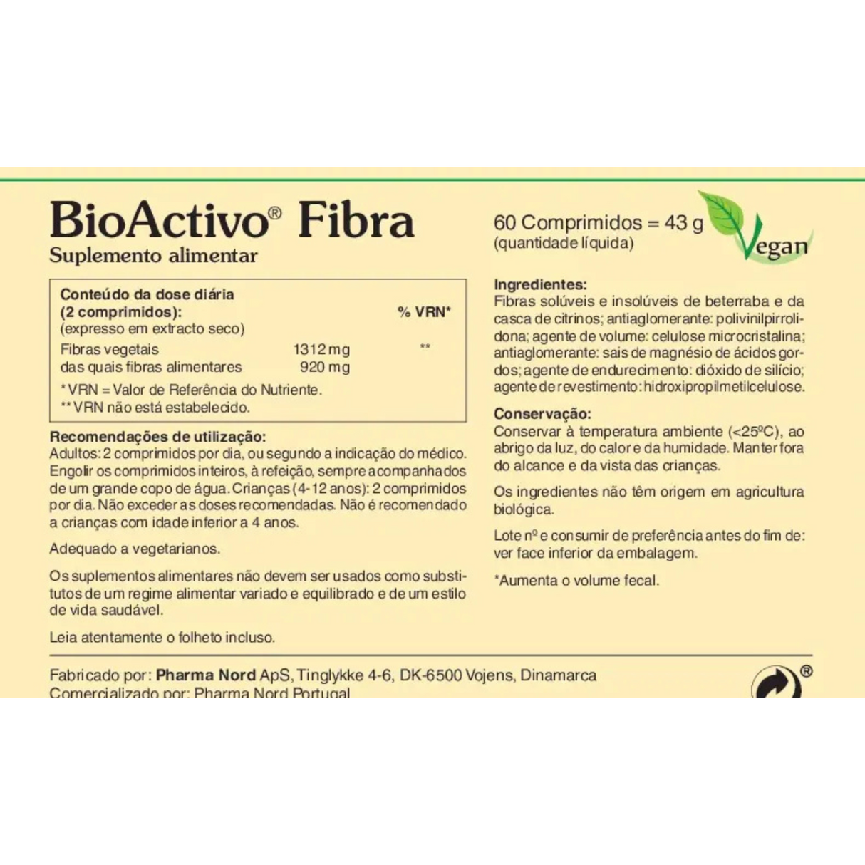 BioActivo Fibra 60comp - Pharma Nord