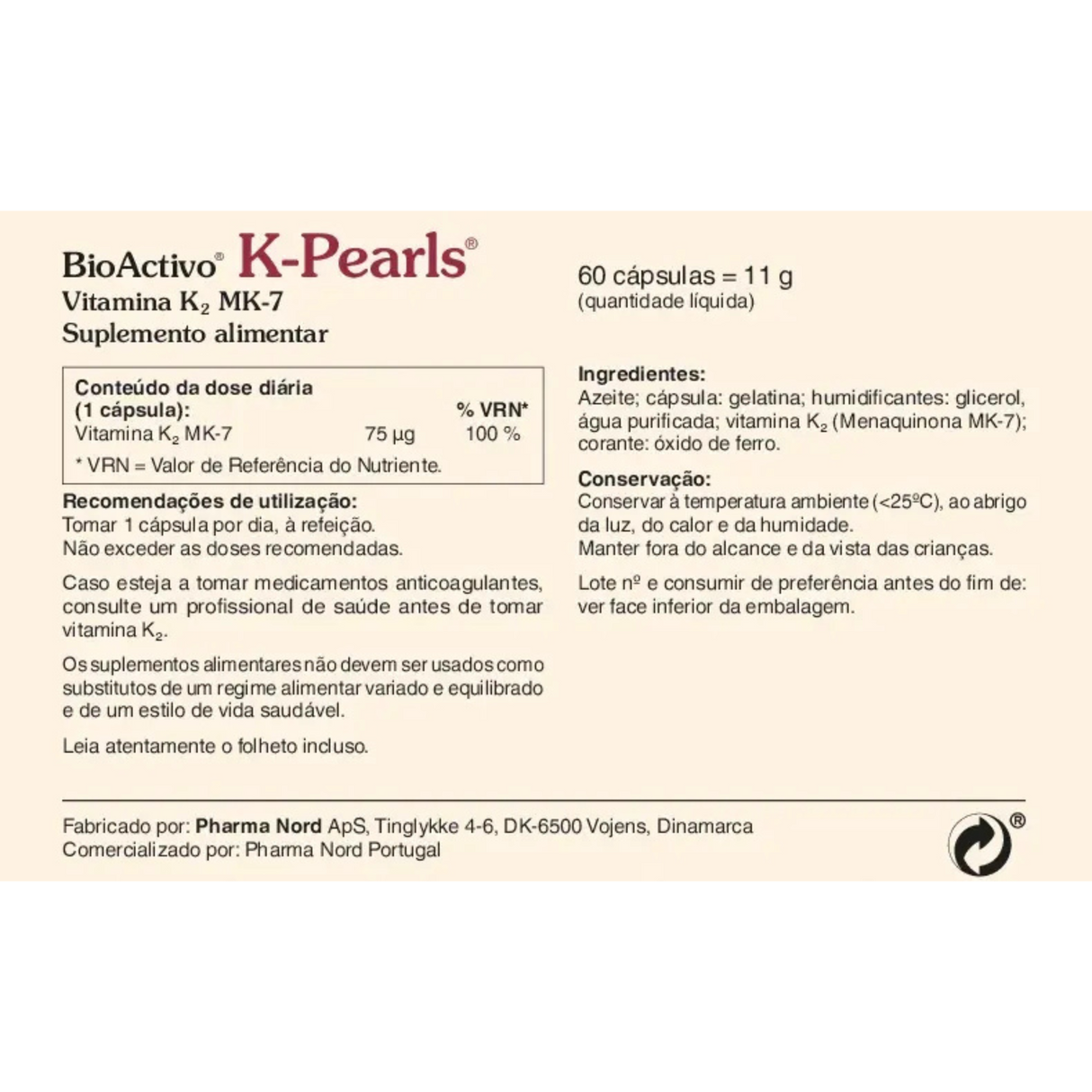 BioActivo K-Pearls 60cap - Pharma Nord
