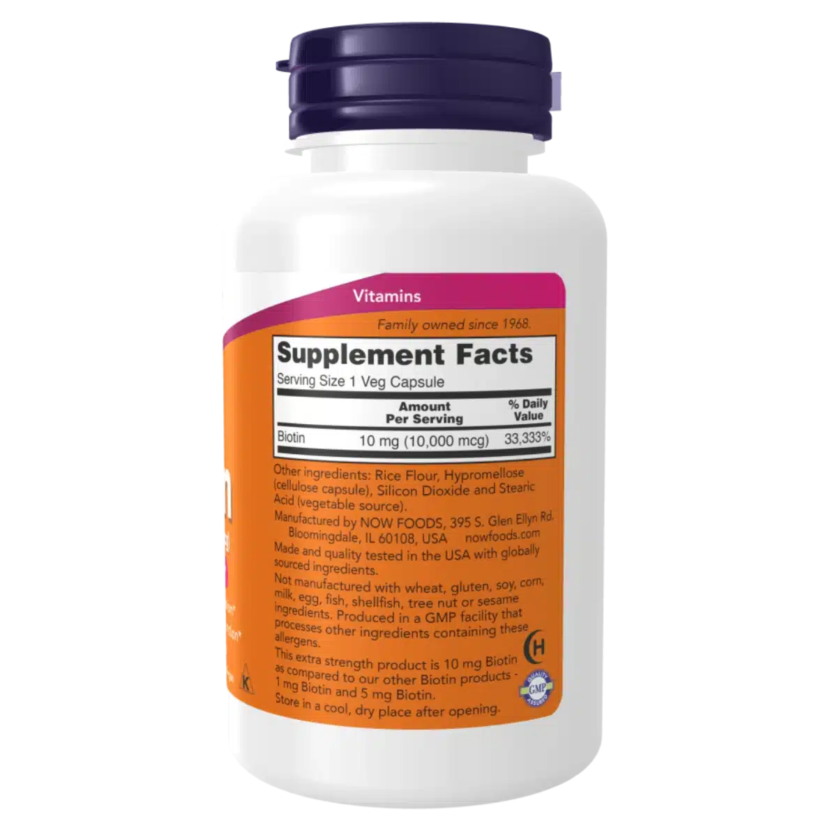 Biotin-10mg-120vcap-Now-2