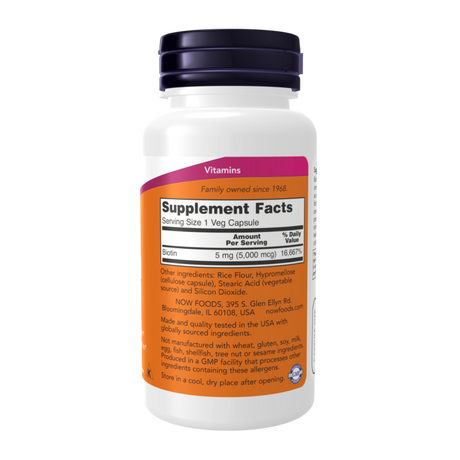 Biotin 5.000mcg 120vcap - Now Foods