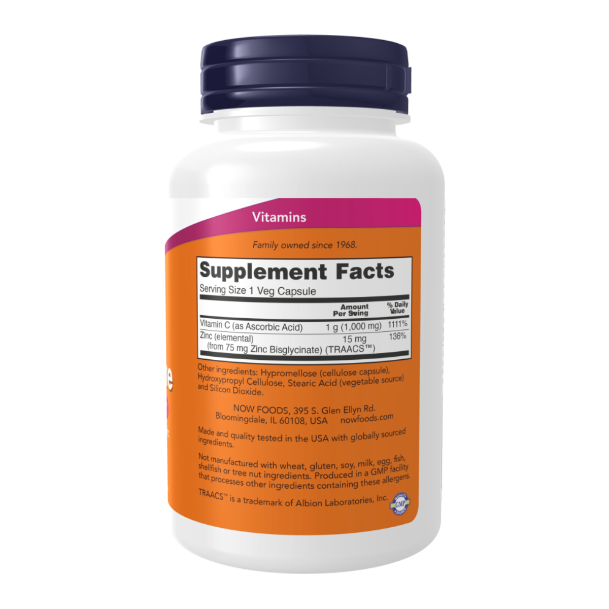 C-1000 Zinc Immune 180vcap - Now Foods