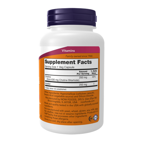 Choline & Inositol 100vcap - Now Foods