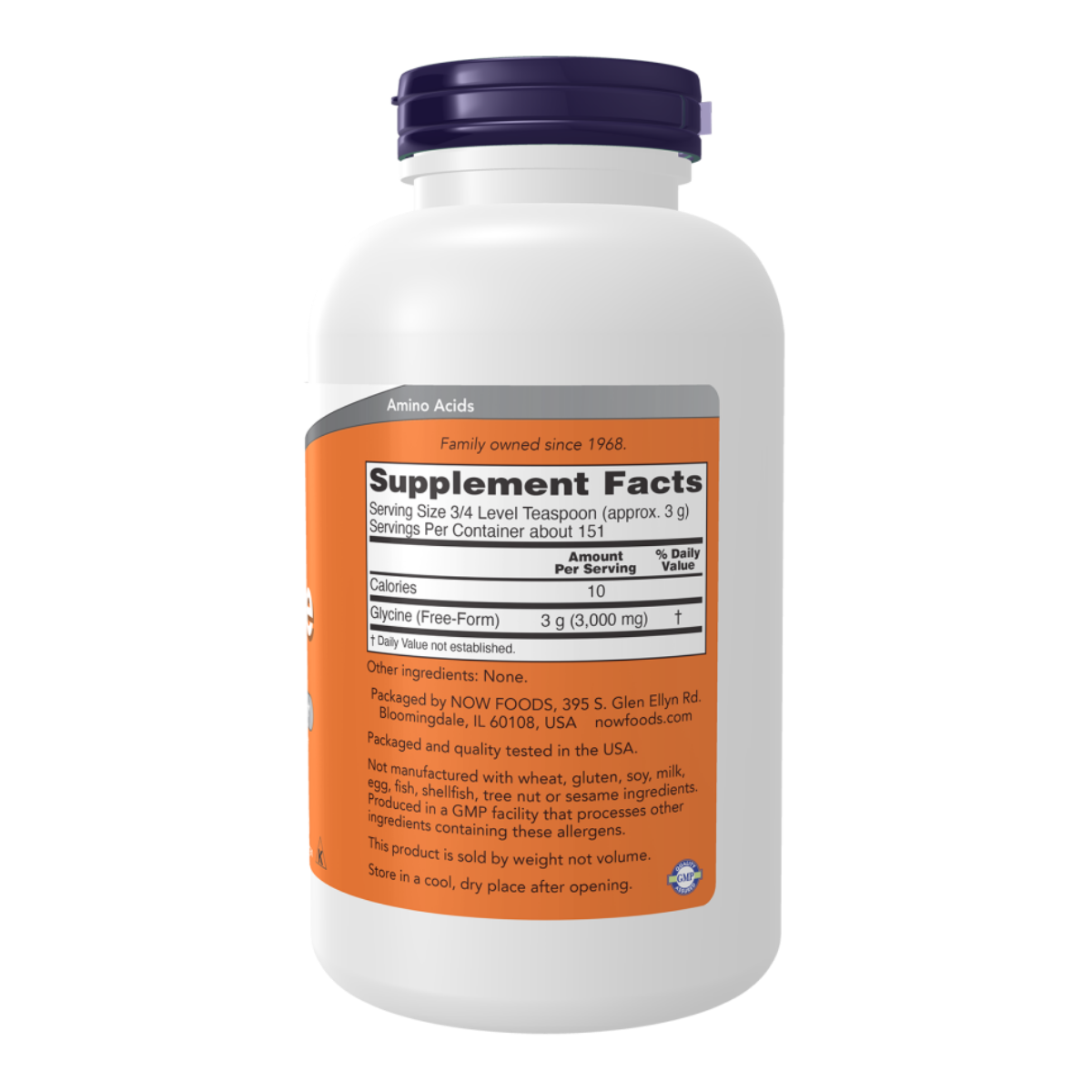 Glycine Pure Powder 454g - Now