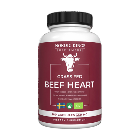 Beef Heart Bio Grass Fed 180cap - Nordic Kings