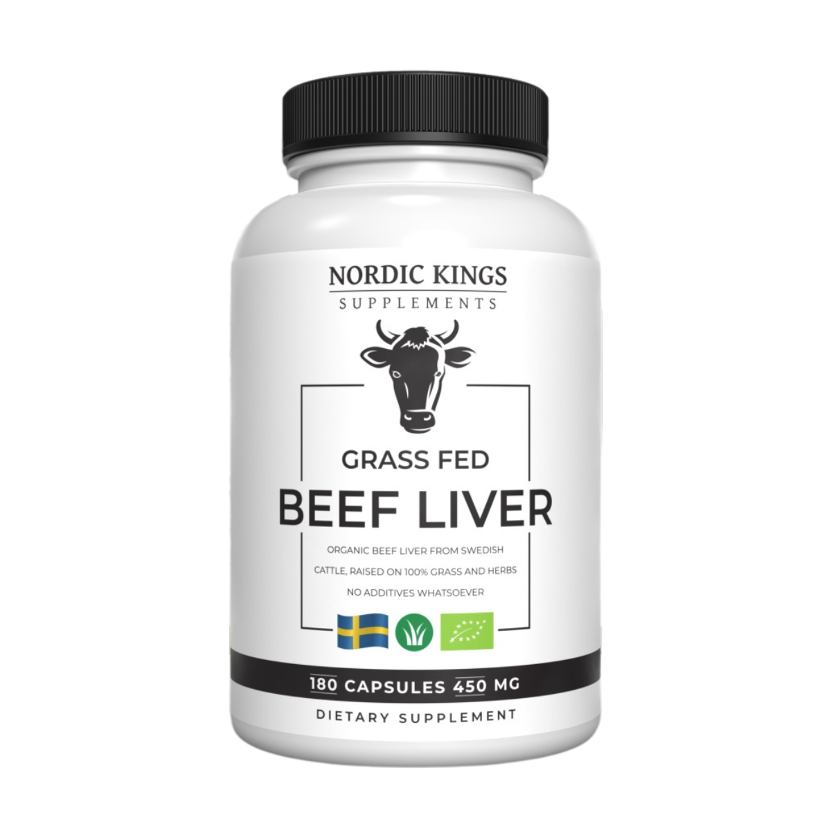 Beef Liver Grass Fed 180cap - Nordic Kings