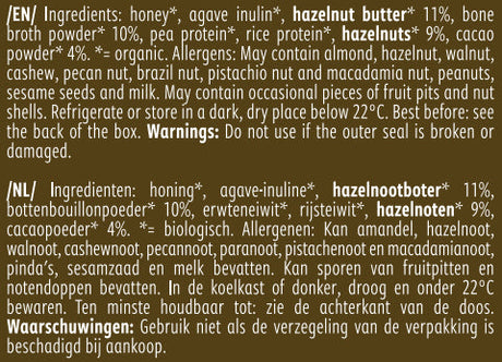 Organic Collagen Protein Bar Hazelnut Cacao – Noordcode