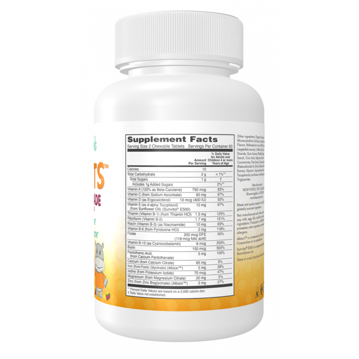 Kid Vits Berry Lemonade Chewable 120cap - Now Foods