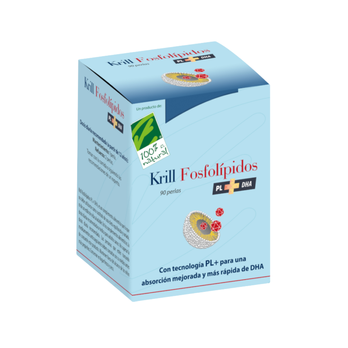 Krill Fosfolipidos PL + DHA 30cap - Cien por Cien Natural