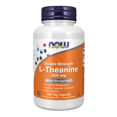L-Theanine Double Strength 200mg 120vcap - Now Foods