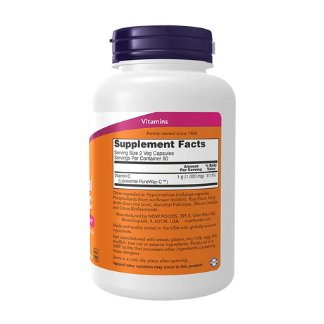 Liposomal Vitamin C 120vcap - Now