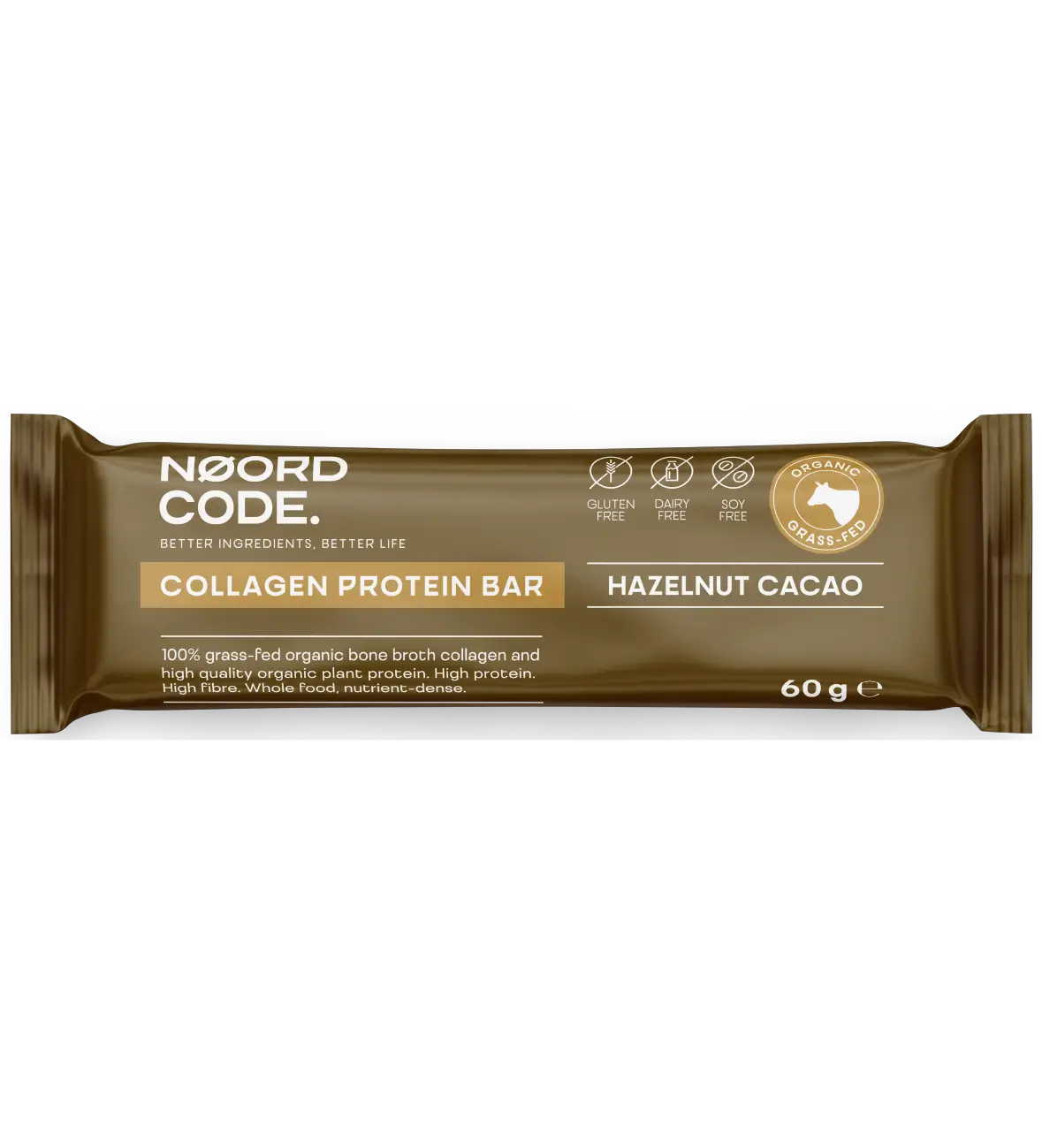 Organic Collagen Protein Bar Halzenut Cacau – Noordcode