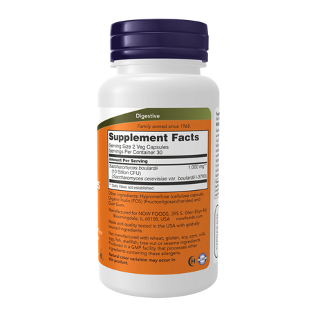 Saccharomyces Boulardii 120vcaps - Now Foods