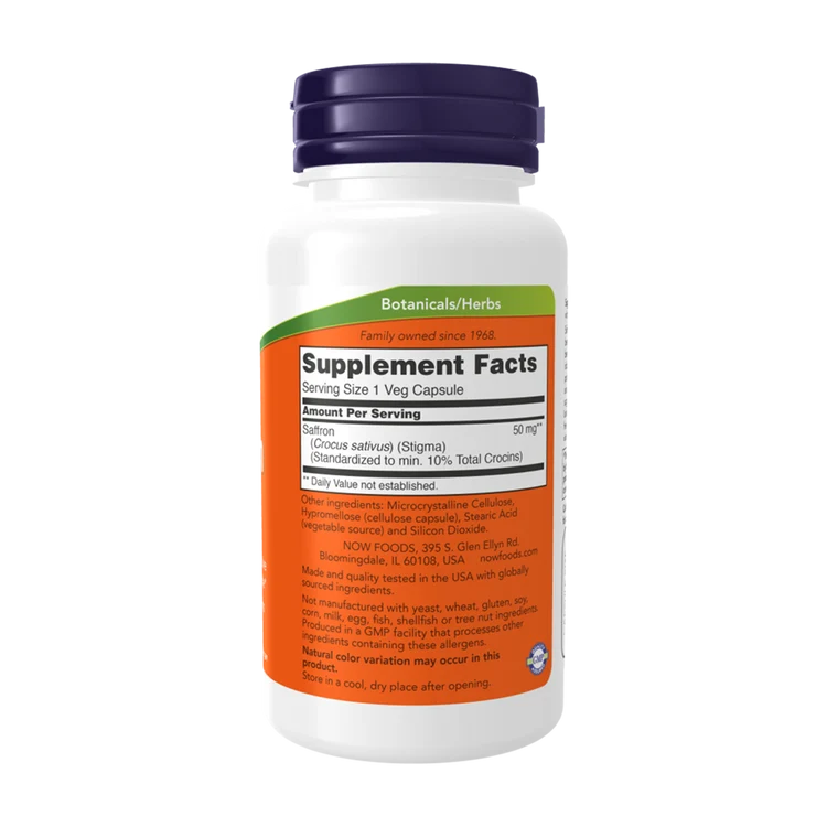 Saffron 50mg 60vcap - Now