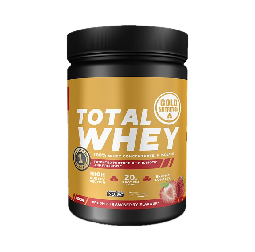 Total Whey 800g Morango - Gold Nutrition