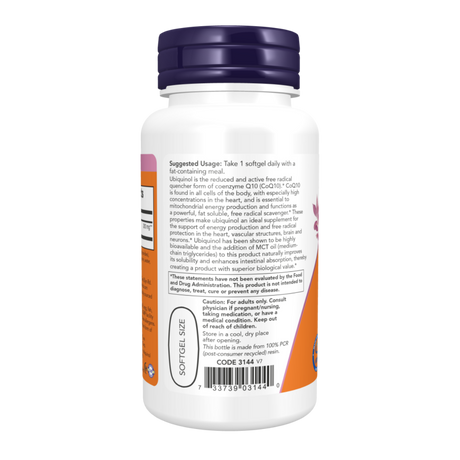 Ubiquinol 200mg 60sft - Now Foods
