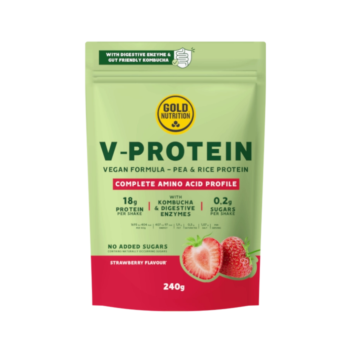 V-Protein 240g Morango - Gold Nutrition