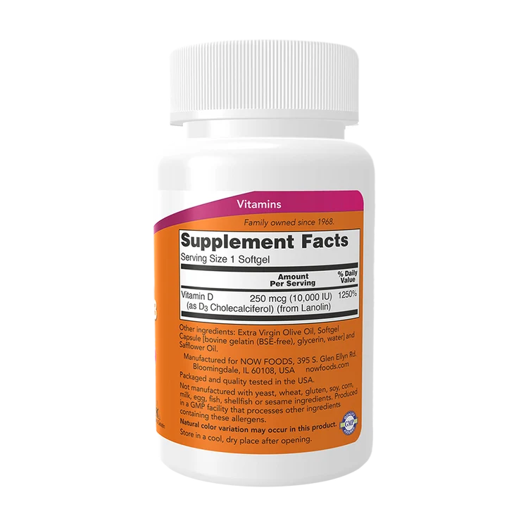 Vitamin D-3 10.000 IU 30sft - Now Foods